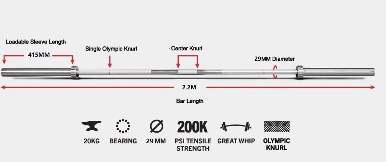 Olympic deals barbell length